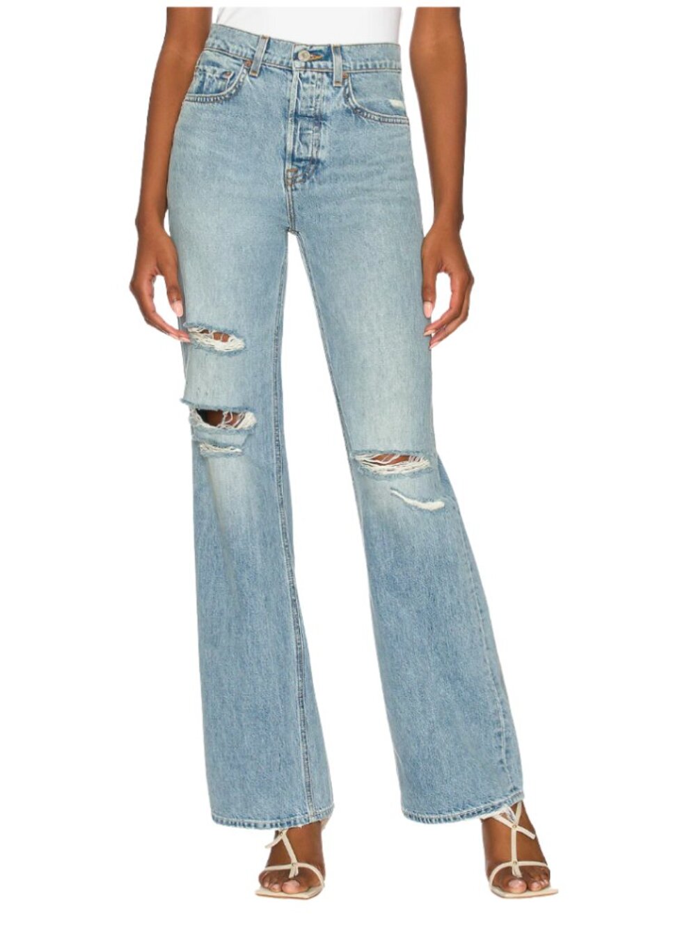 GRLFRND | Brooklyn High Rise Straight Jeans in Lost Palms